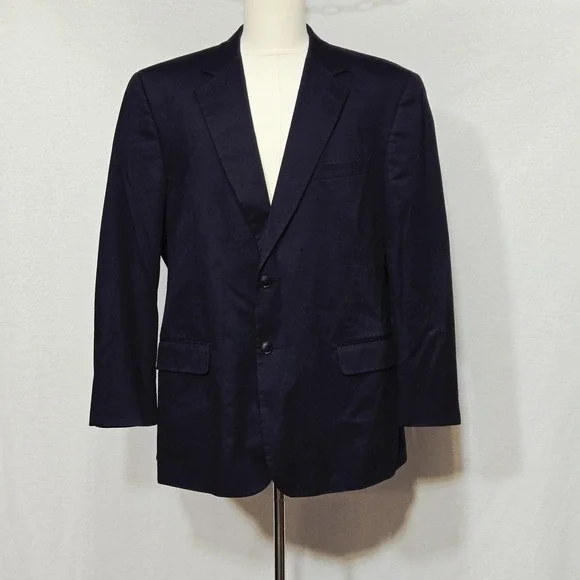 Haspel Blazer Mens 48R Navy Blue Nicholas Suit Cotton Two Button Jacket‎